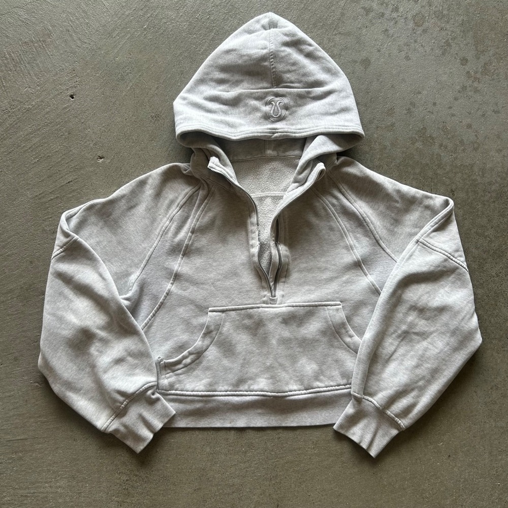 Lululemon Scuba Hoodie Sweatshirt Womens Small Gray Core Ultra Half Zip Pullover